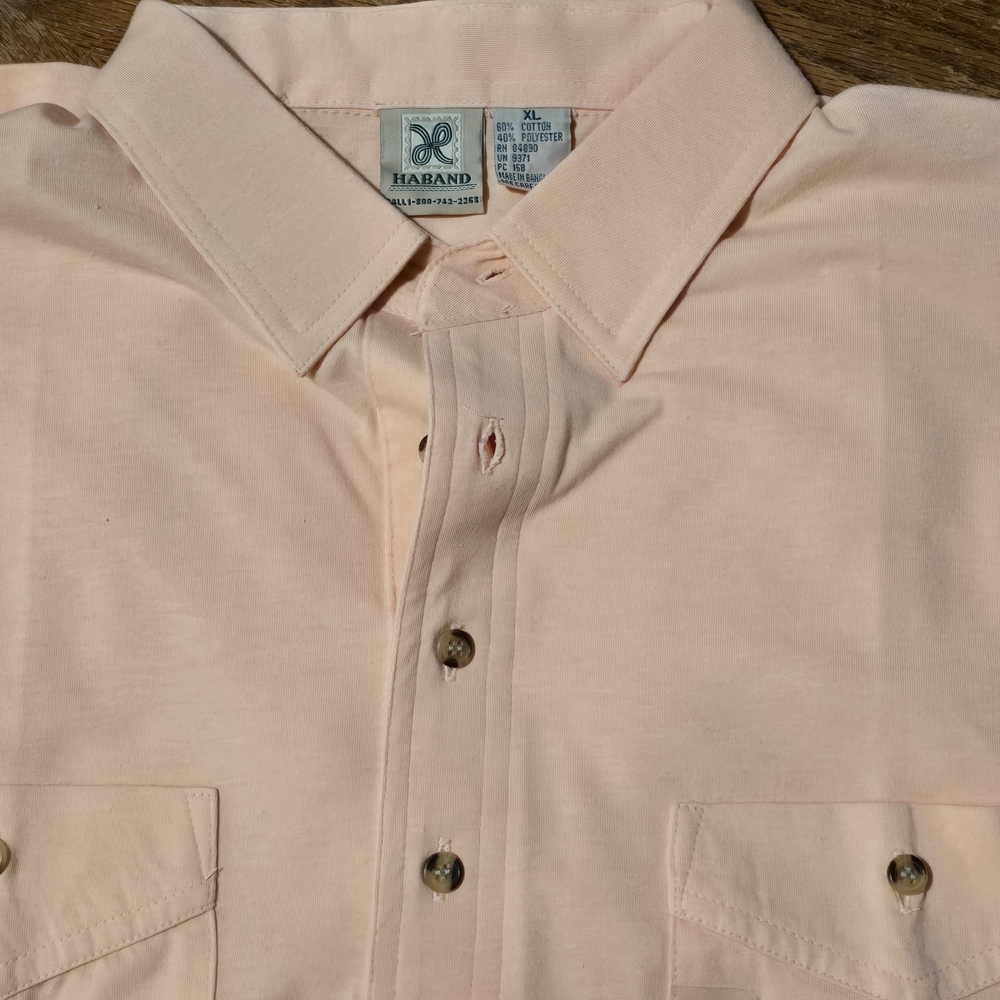 Haband Mens Peach Colored Polo Size XL